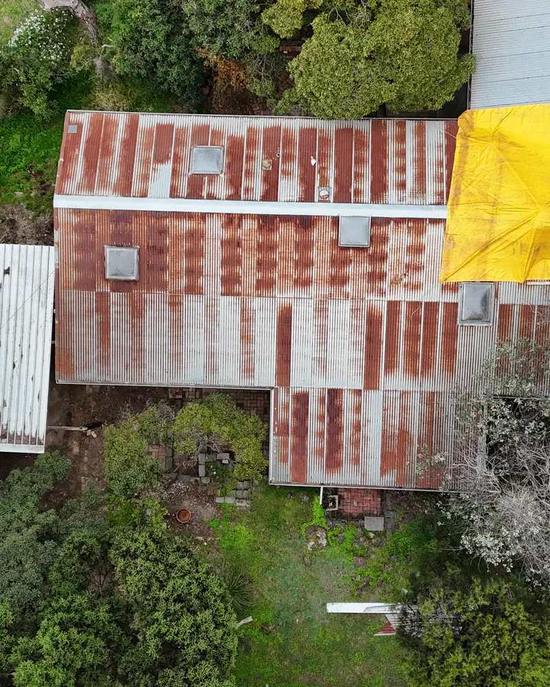Badly rusted roof sheeting